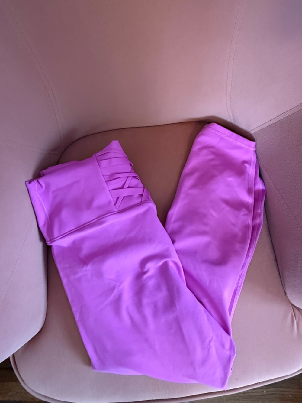 High-Waist Crisscross Detail Leggings - Vibrant Pink 1X
